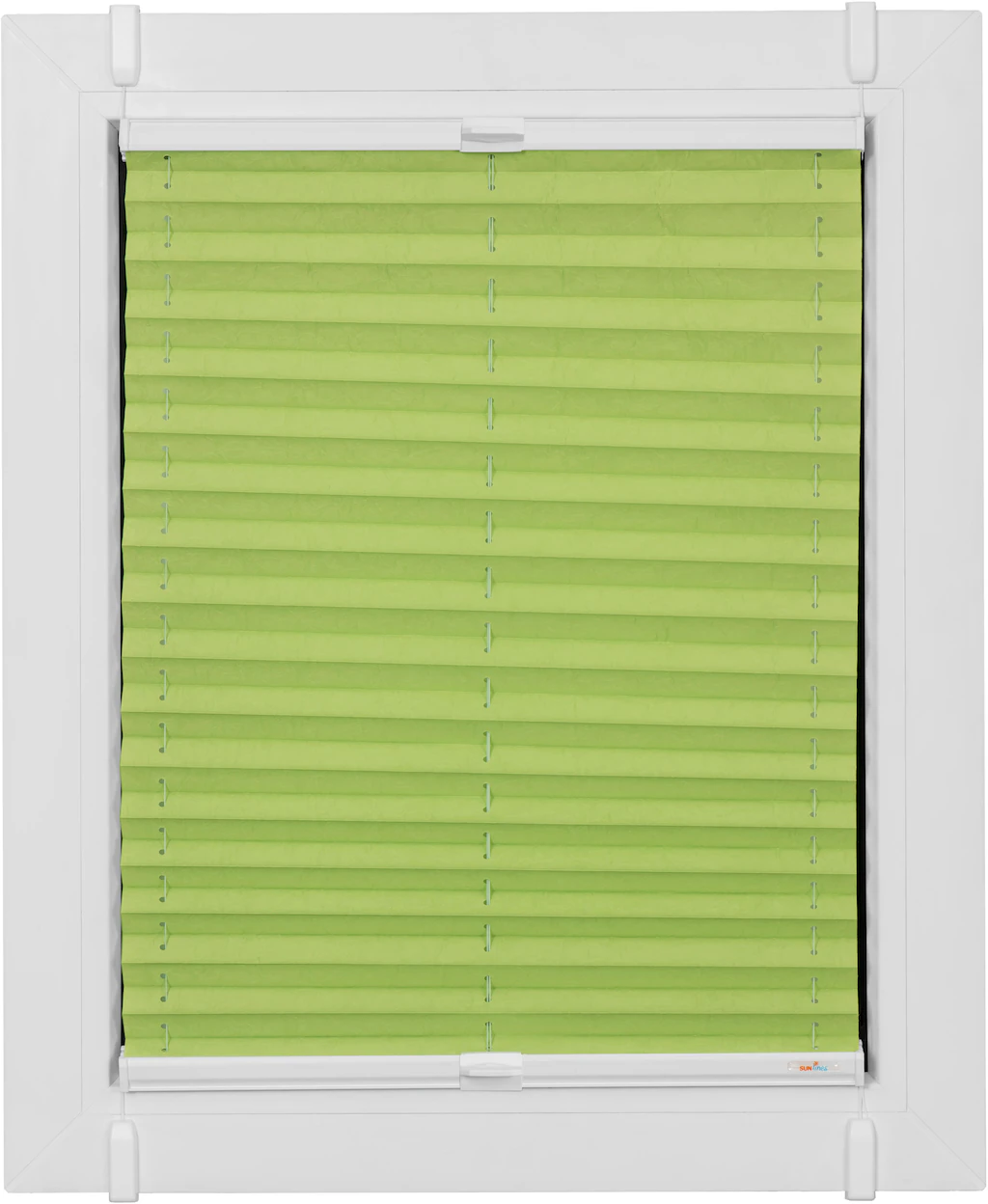 Bild von sunlines Plissee One Size Style Crush, blickdicht, ohne Bohren, verspannt, Klemmfix, Zubehörfarbe weiß, zum Klemmen