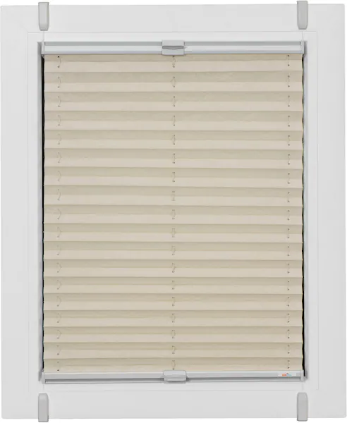 Bild von sunlines Plissee One Size Style Crush, blickdicht, ohne Bohren, verspannt, Klemmfix, Zubehörfarbe grau, zum Klemmen