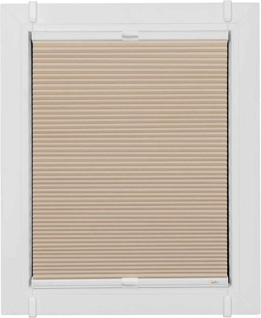 Bild von sunlines Wabenplissee One Size Style Honeycomb VD, verdunkelnd, ohne Bohren, verspannt, Klemmfix, Zubehörfarbe weiß, zum Klemmen