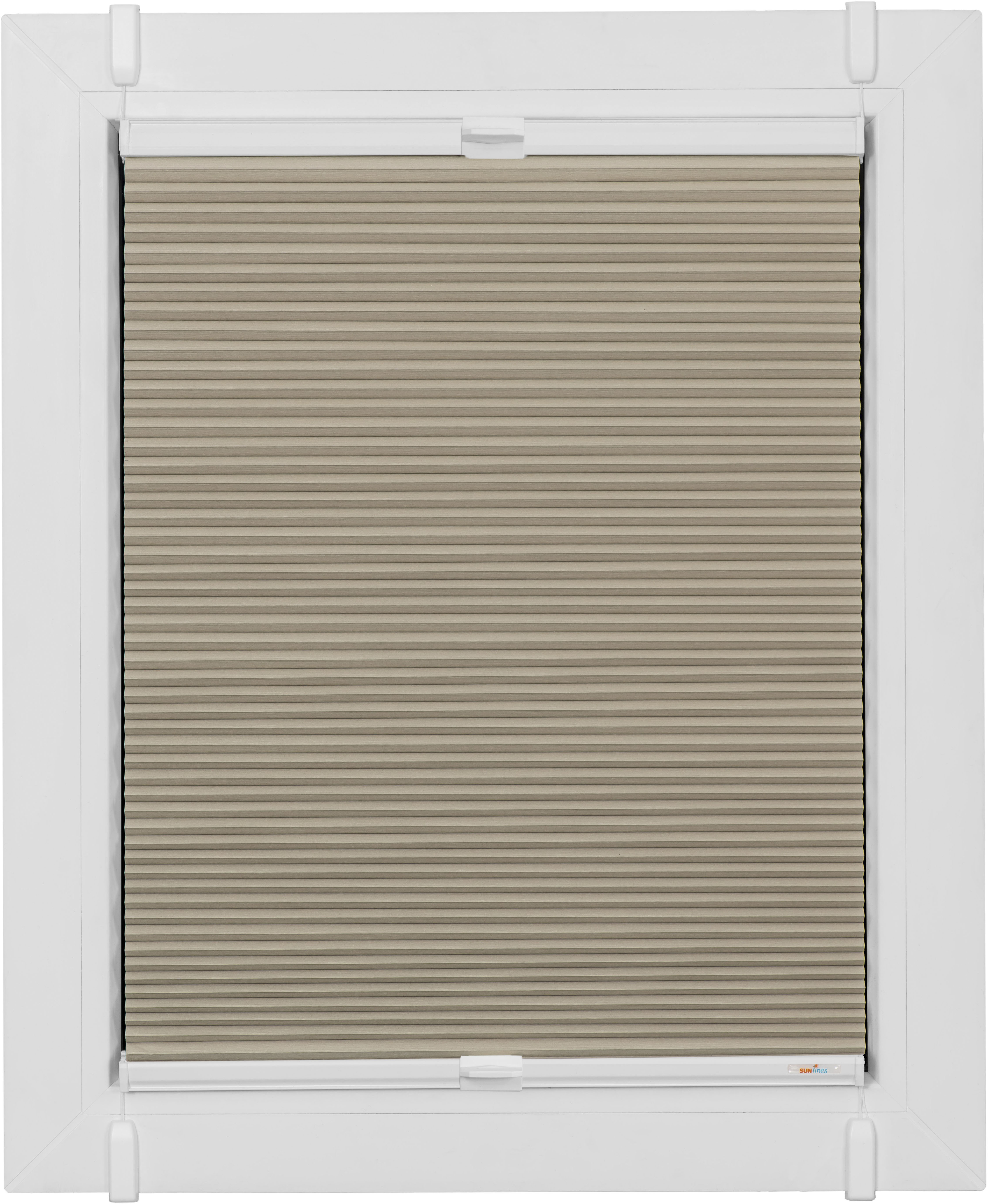 Bild von sunlines Wabenplissee One Size Style Honeycomb VD, verdunkelnd, ohne Bohren, verspannt, Klemmfix, Zubehörfarbe weiß, zum Klemmen