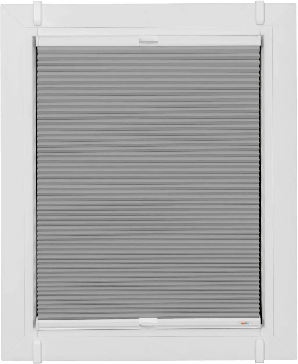 Bild von sunlines Wabenplissee One Size Style Honeycomb VD, verdunkelnd, ohne Bohren, verspannt, Klemmfix, Zubehörfarbe weiß, zum Klemmen