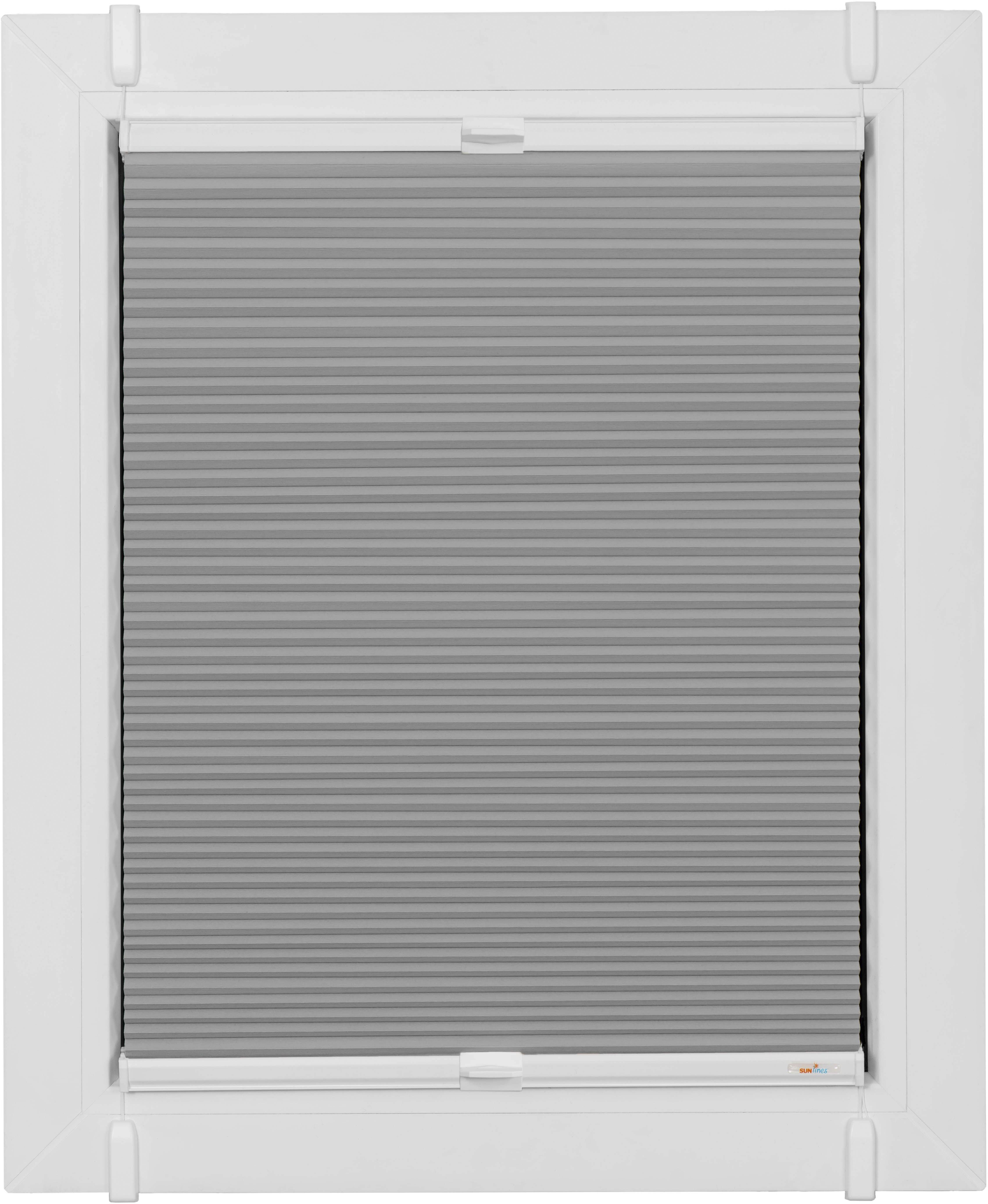 Bild von sunlines Wabenplissee One Size Style Honeycomb VD, verdunkelnd, ohne Bohren, verspannt, Klemmfix, Zubehörfarbe weiß, zum Klemmen