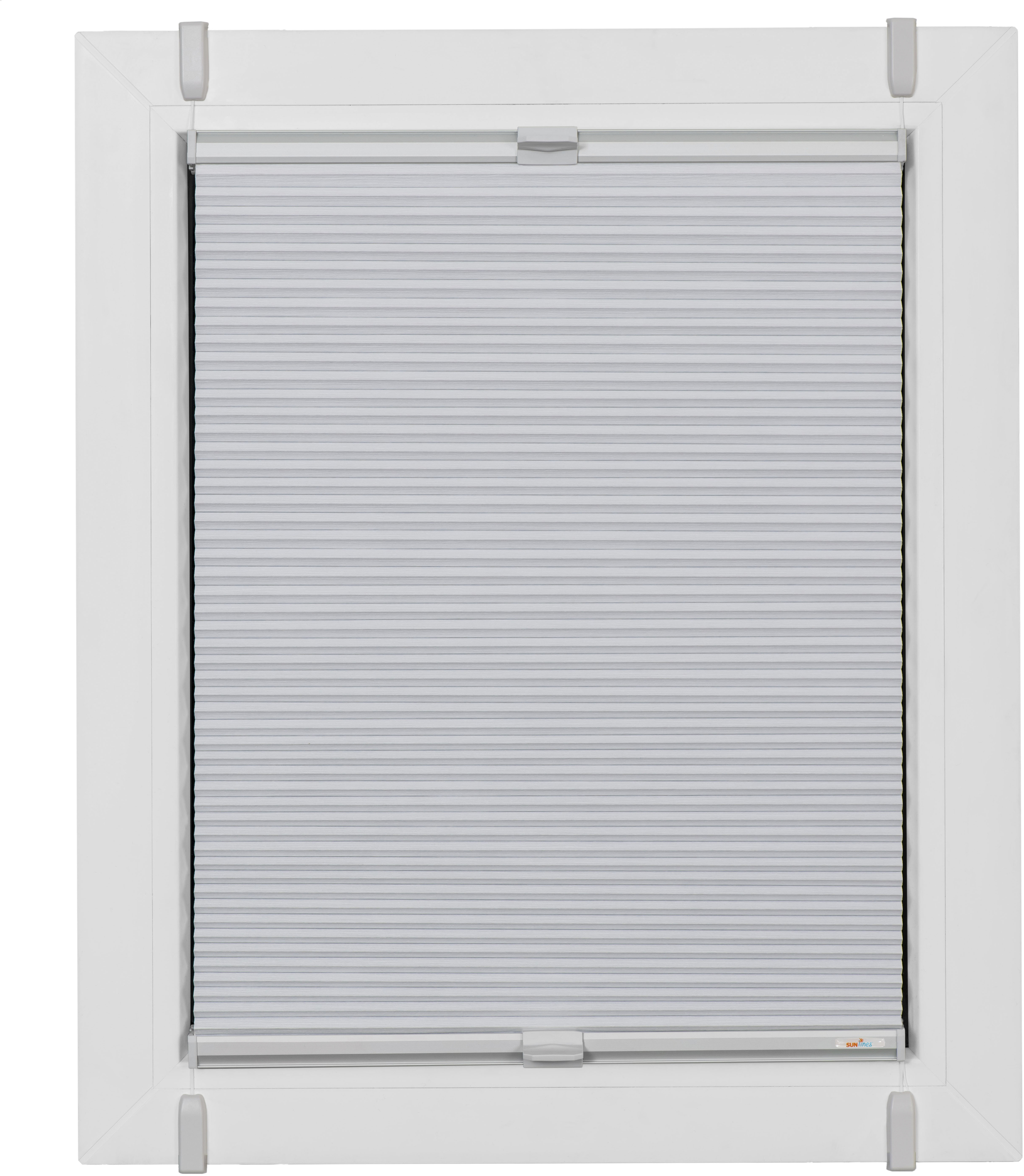 Bild von sunlines Wabenplissee One Size Style Honeycomb VD, verdunkelnd, ohne Bohren, verspannt, Klemmfix, Zubehörfarbe grau, zum Klemmen