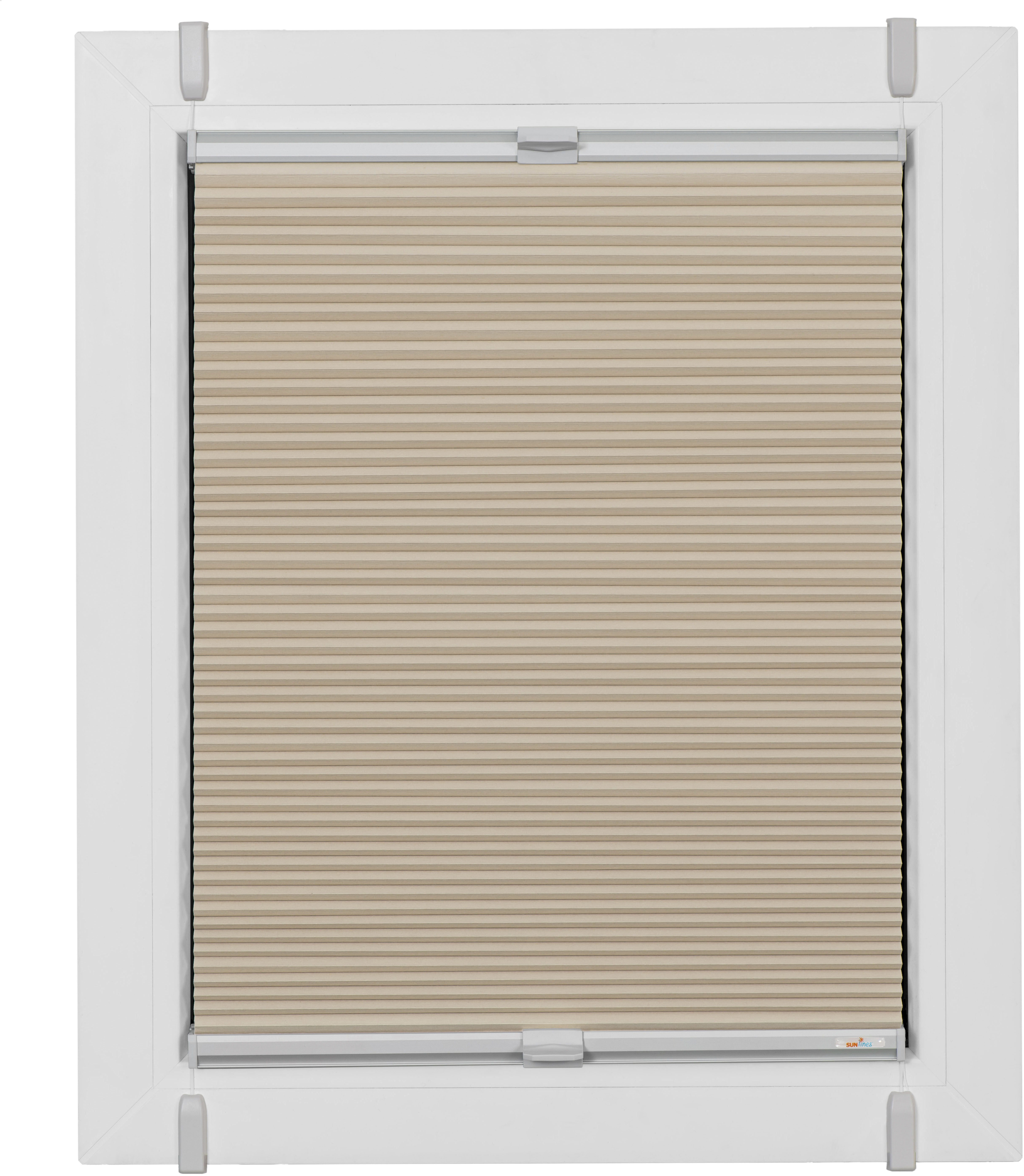 Bild von sunlines Wabenplissee One Size Style Honeycomb VD, verdunkelnd, ohne Bohren, verspannt, Klemmfix, Zubehörfarbe grau, zum Klemmen