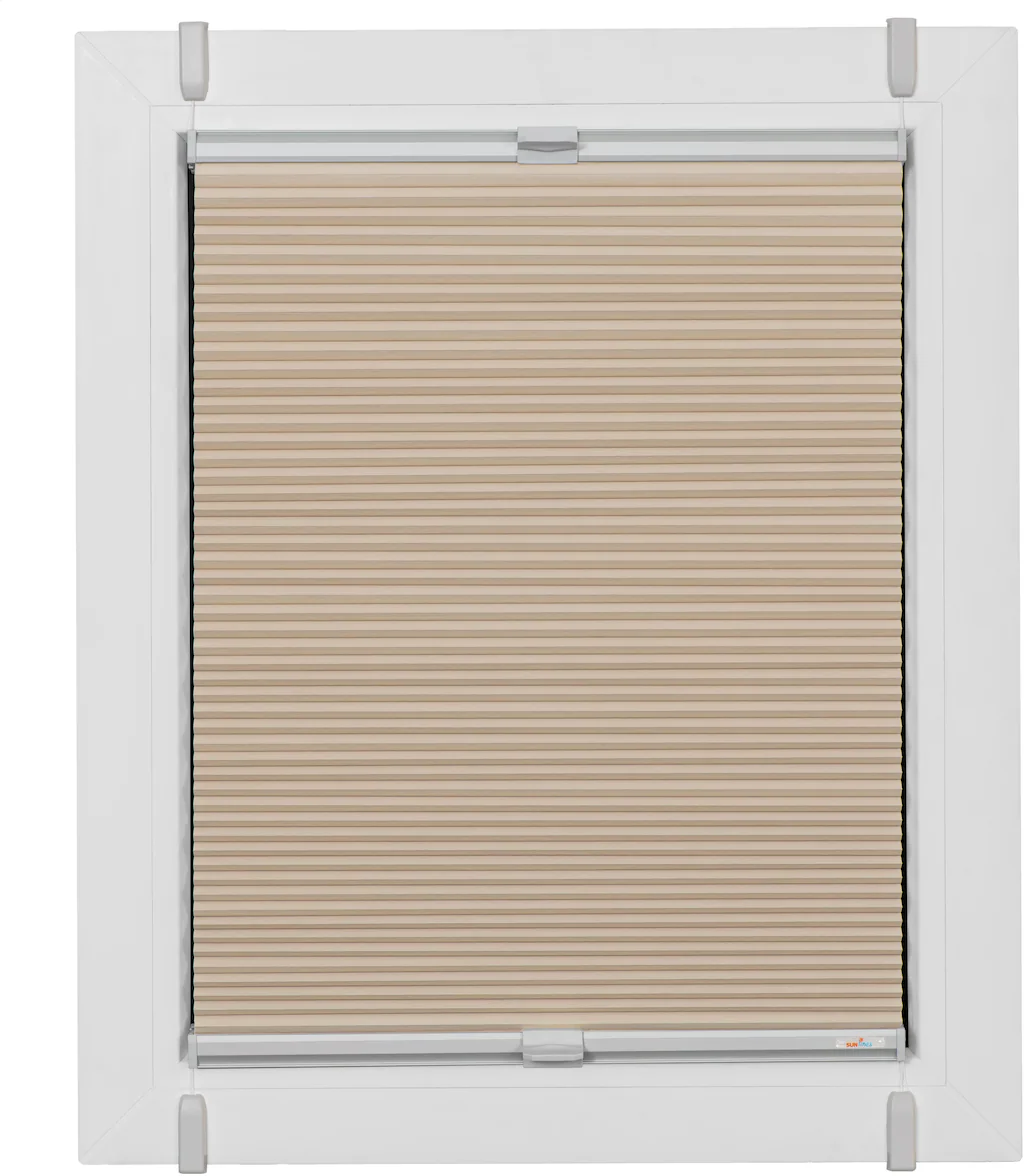Bild von sunlines Wabenplissee One Size Style Honeycomb VD, verdunkelnd, ohne Bohren, verspannt, Klemmfix, Zubehörfarbe grau, zum Klemmen