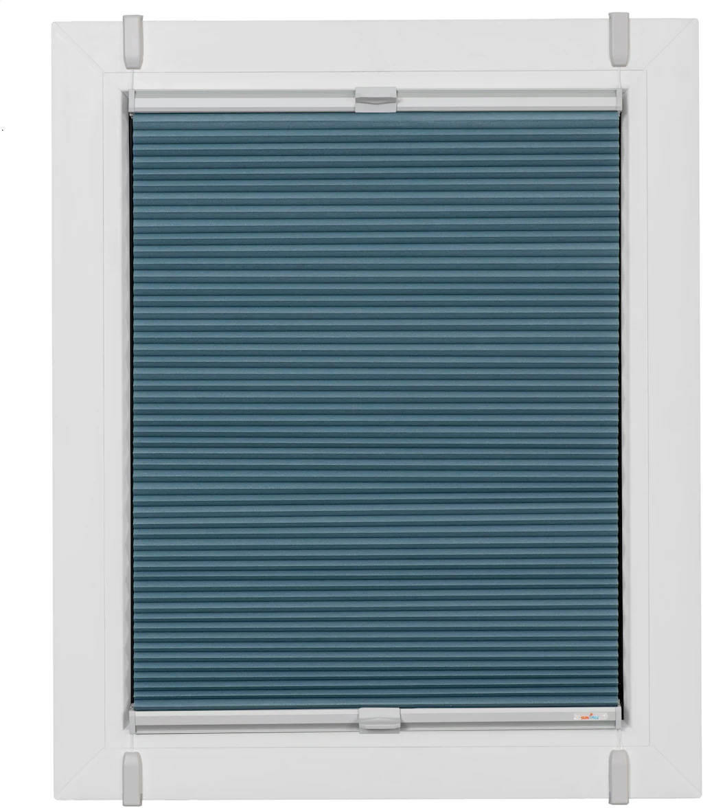 Bild von sunlines Wabenplissee One Size Style Honeycomb VD, verdunkelnd, ohne Bohren, verspannt, Klemmfix, Zubehörfarbe grau, zum Klemmen