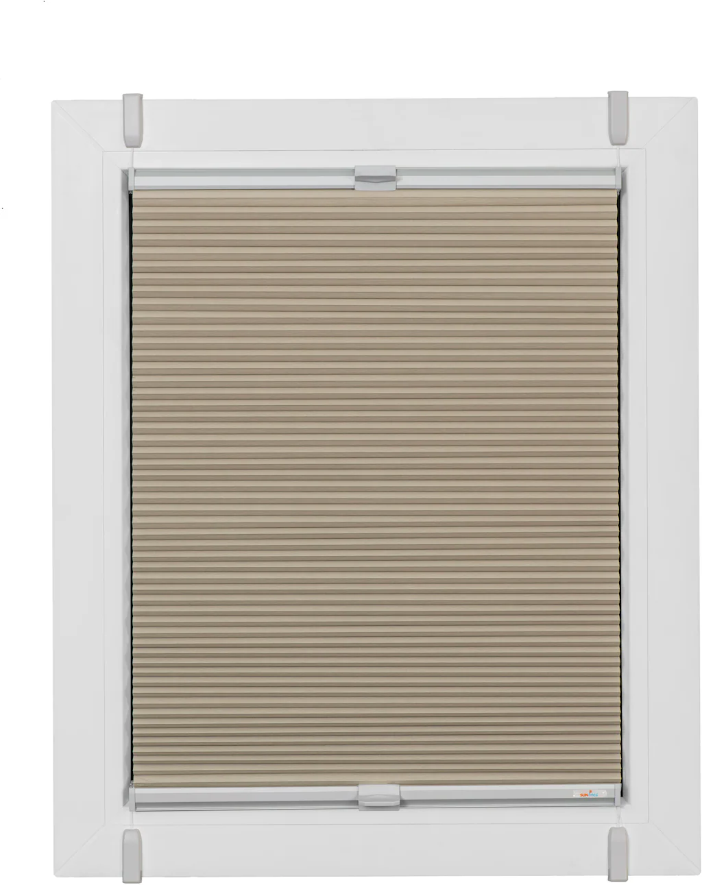 Bild von sunlines Wabenplissee One Size Style Honeycomb VD, verdunkelnd, ohne Bohren, verspannt, Klemmfix, Zubehörfarbe grau, zum Klemmen
