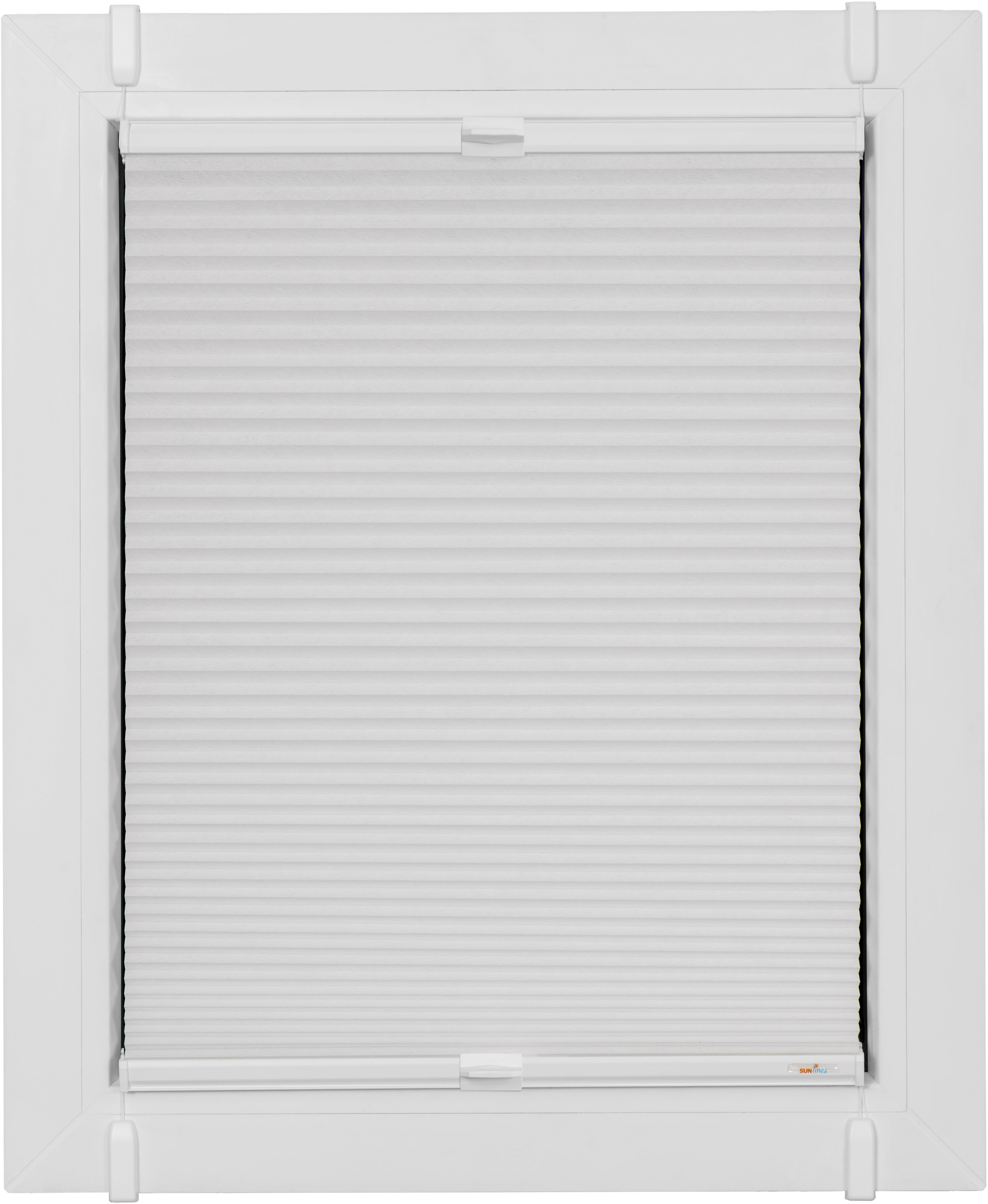 Bild von sunlines Wabenplissee One Size Style Honeycomb TL, blickdicht, ohne Bohren, verspannt, Klemmfix, Zubehörfarbe weiß, zum Klemmen