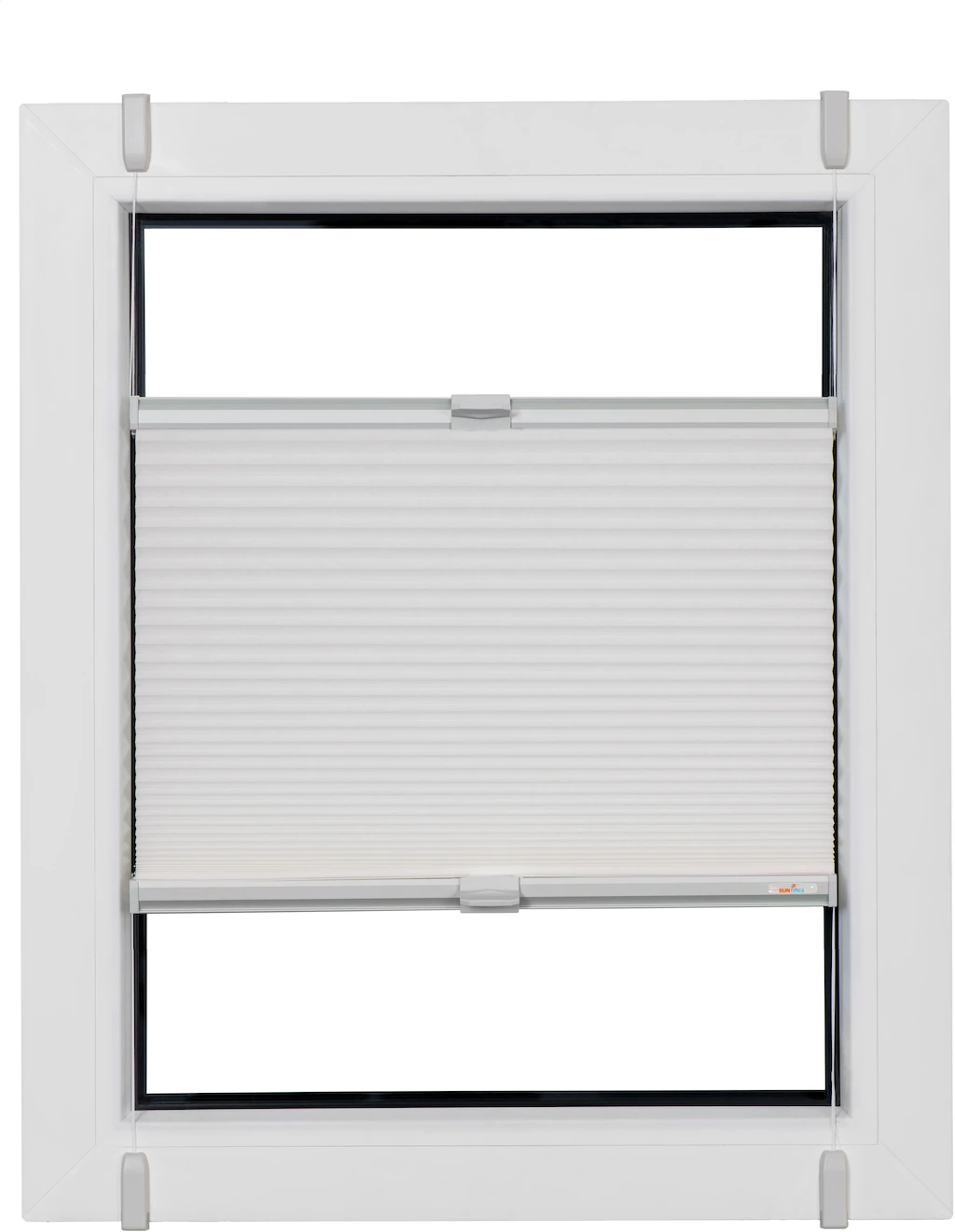 Bild von sunlines Wabenplissee One Size Style Honeycomb TL, blickdicht, ohne Bohren, verspannt, Klemmfix, Zubehörfarbe grau, zum Klemmen