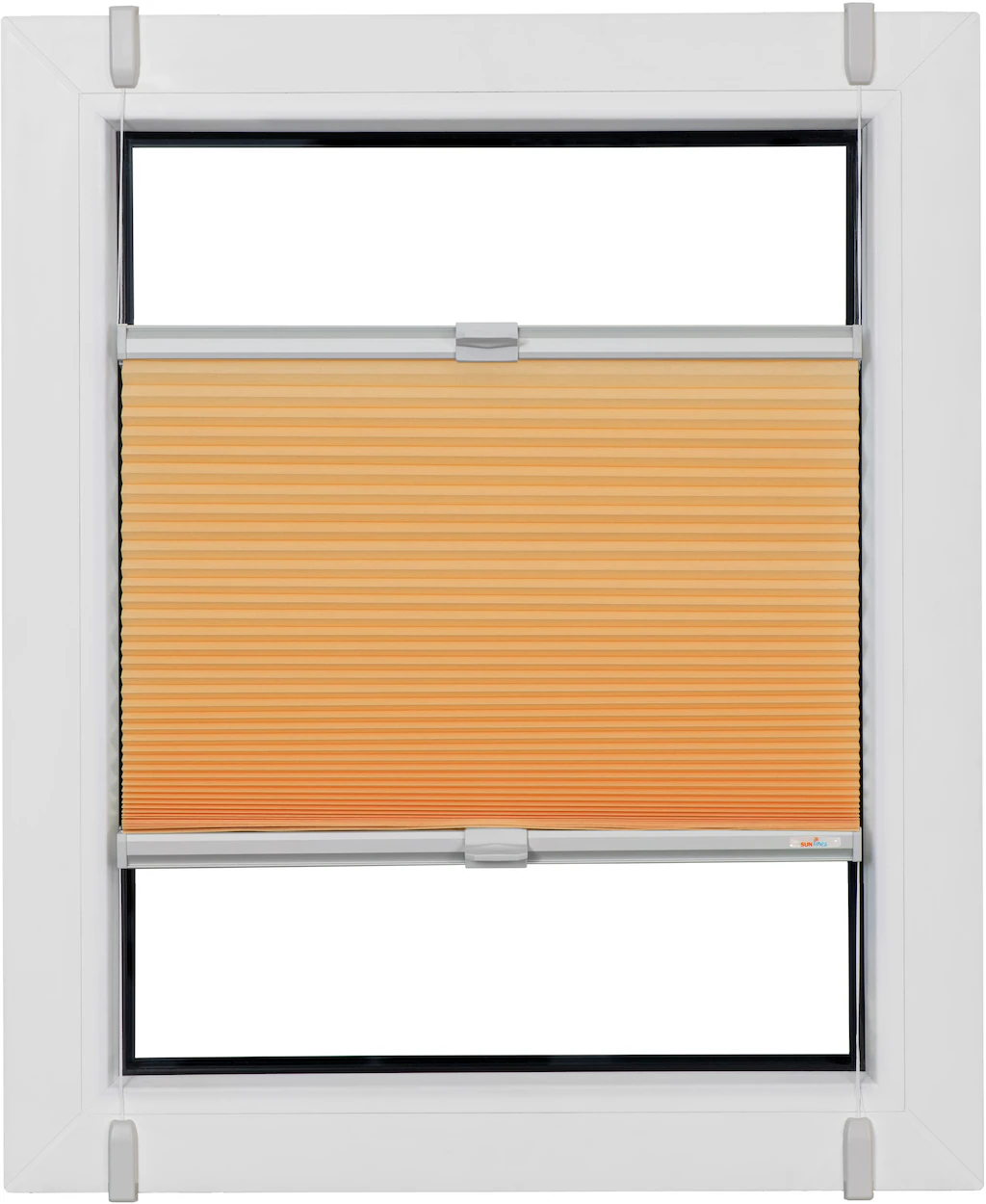 Bild von sunlines Wabenplissee One Size Style Honeycomb TL, blickdicht, ohne Bohren, verspannt, Klemmfix, Zubehörfarbe grau, zum Klemmen