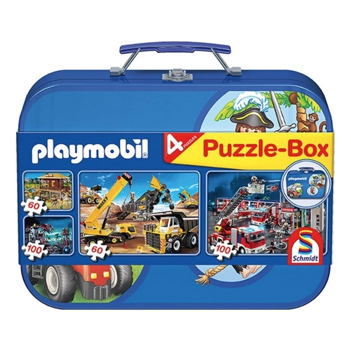 Bild von Schmidt Spiele Puzzle - Box im Metallkoffer Playmobil