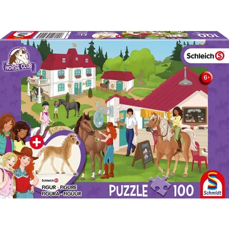 Bild von Schmidt Spiele 56402 Horse Club, Auf dem Reiterhof, 100 Teile Kinderpuzzle, mit Original Schleich Figur