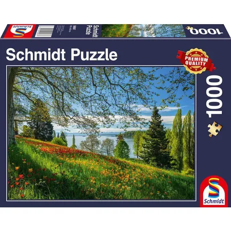 Bild von Schmidt Spiele Puzzle 1000 Teile Puzzle Frühlingsallee zur Tulpenblüte Insel Mainau 58967, 1000 Puzzleteile