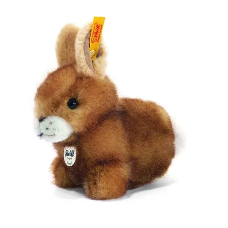 Bild von Steiff 080081 14 braun gespitzt sitzend Hoppel Hase, 14 cm