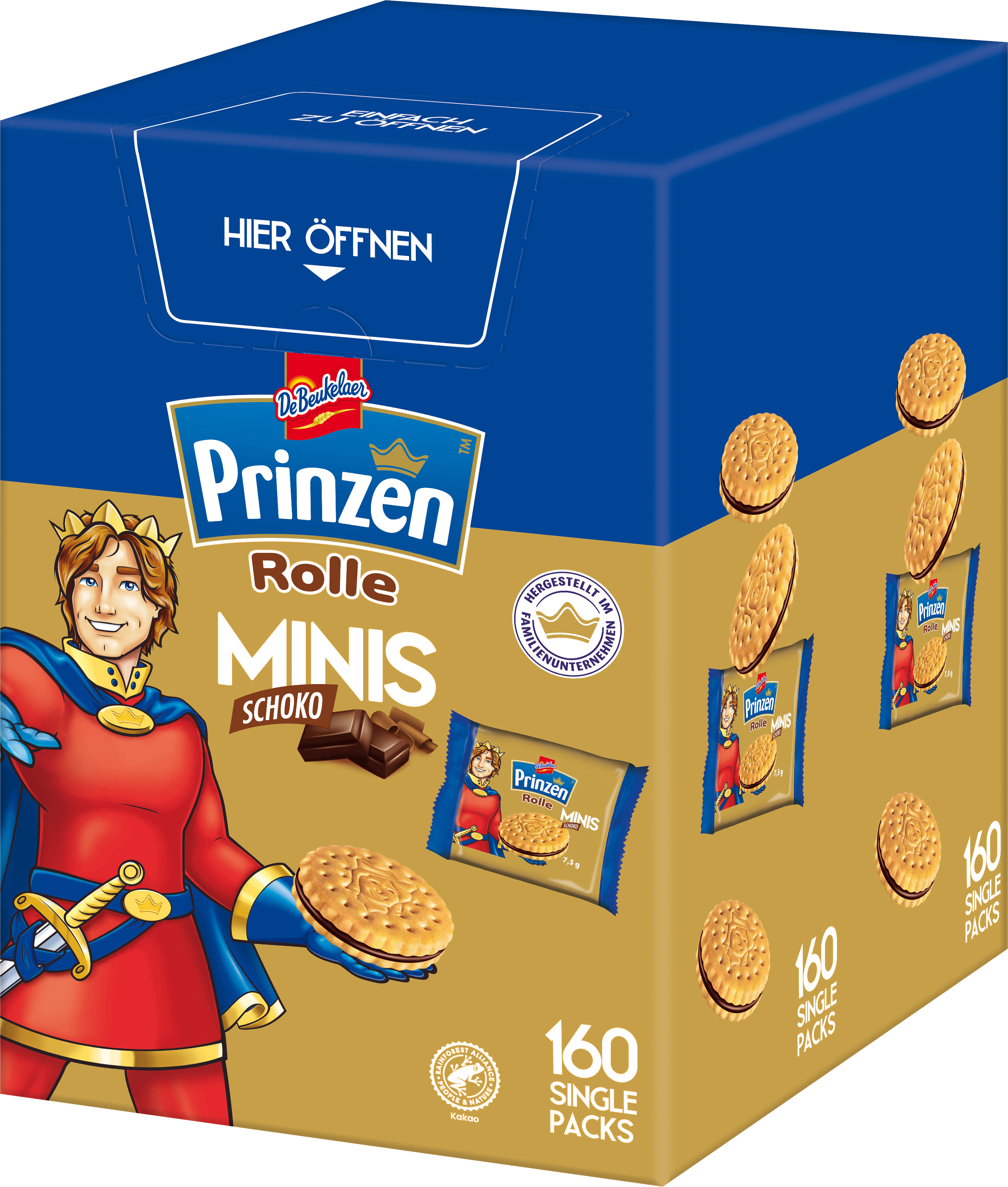 Bild von DeBeukelaer Prinzen Rolle Minis Schoko Kekse 160 St.