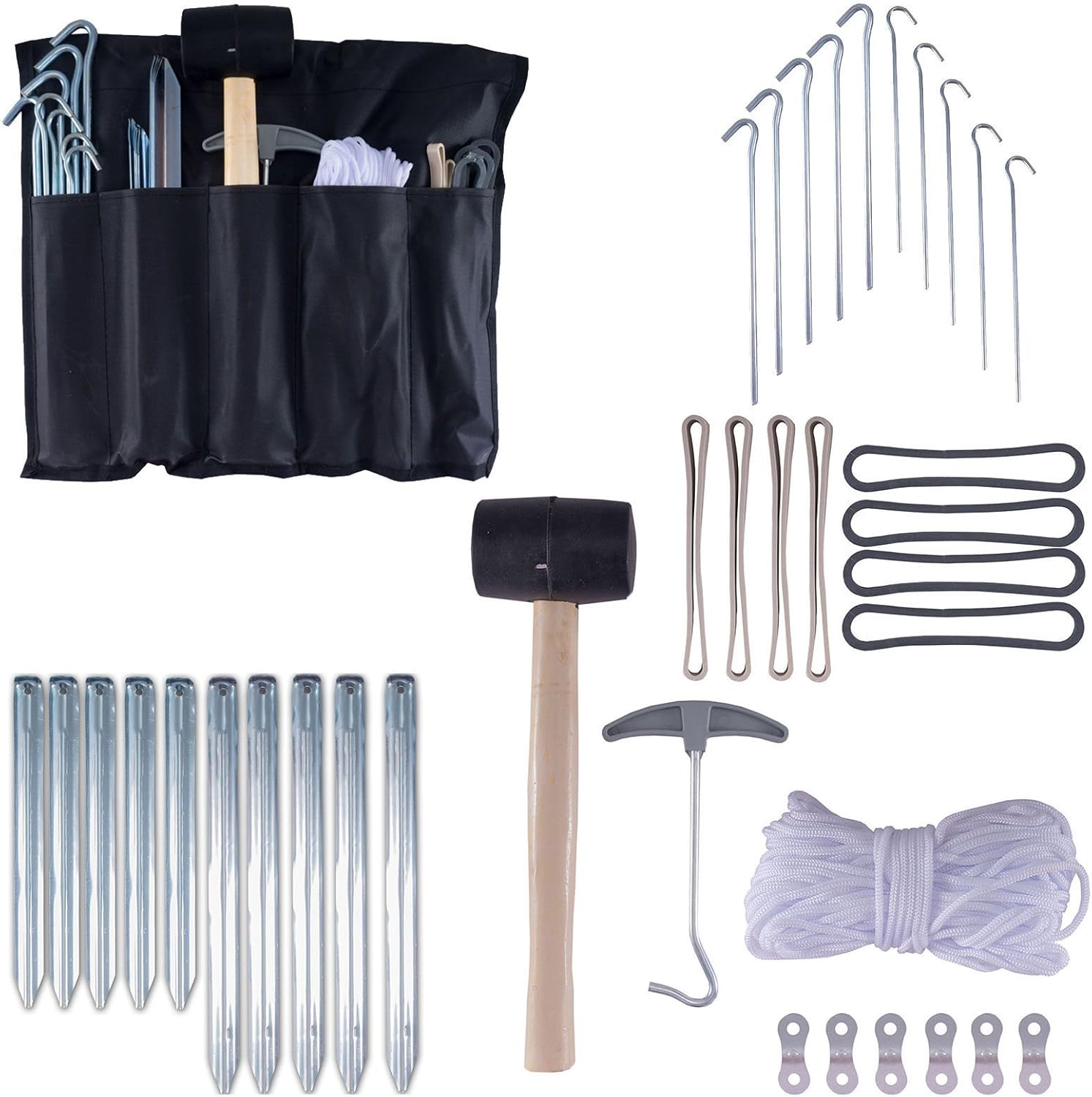 Bild von Outdoor International Zelthering Zelt Zubehör Aufbau Set 34tlg Hering Ersatz, Camping Markise Sonnensegel