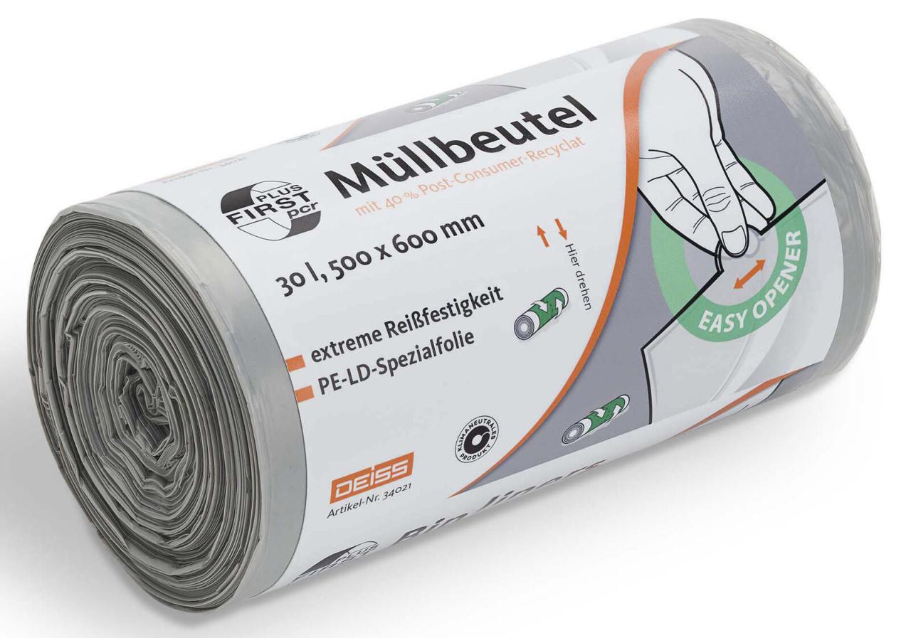 Bild von Deiss Müllbeutel DEISS First Plus Pcr Müllbeutel 30 Liter, 34041 - Rolle / 30 Liter
