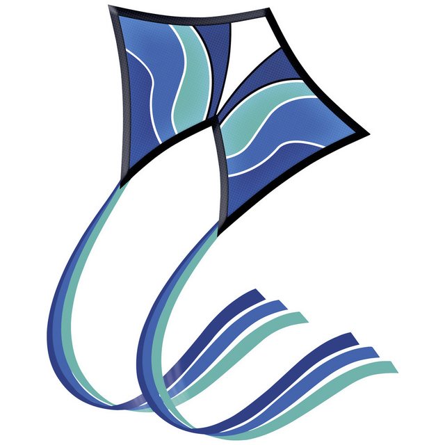 Bild von Günther Flugspiele 1158 - Einleiner-Drachen Blue Wave, ca. 90 x 70 cm, Kinderdrachen aus robustem Polyester, für Kinder ab 6 Jahren, inkl. Griff und Drachenschnur