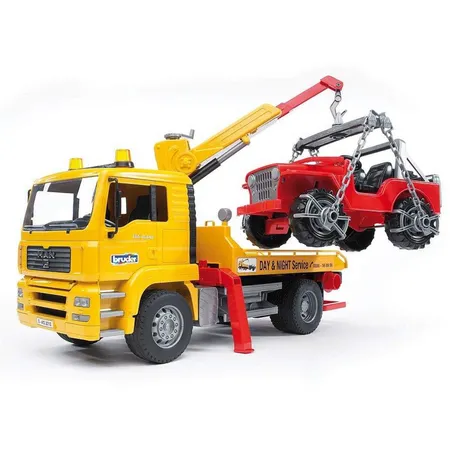 Bild von bruder MAN TGA Abschlepp-LKW mit Geländewagen 2750 Spielzeugauto