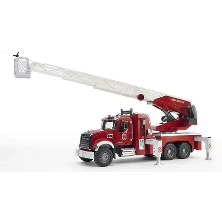 Bild von Bruder® Rutscherauto MACK Granite Feuerwehrleiterwagen (rot/weiß, mit Pumpe)