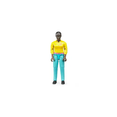 Bild von Bruder 60404 - Minifigur - bworld Frau mit dunklem Hauttyp und türkiser Hose
