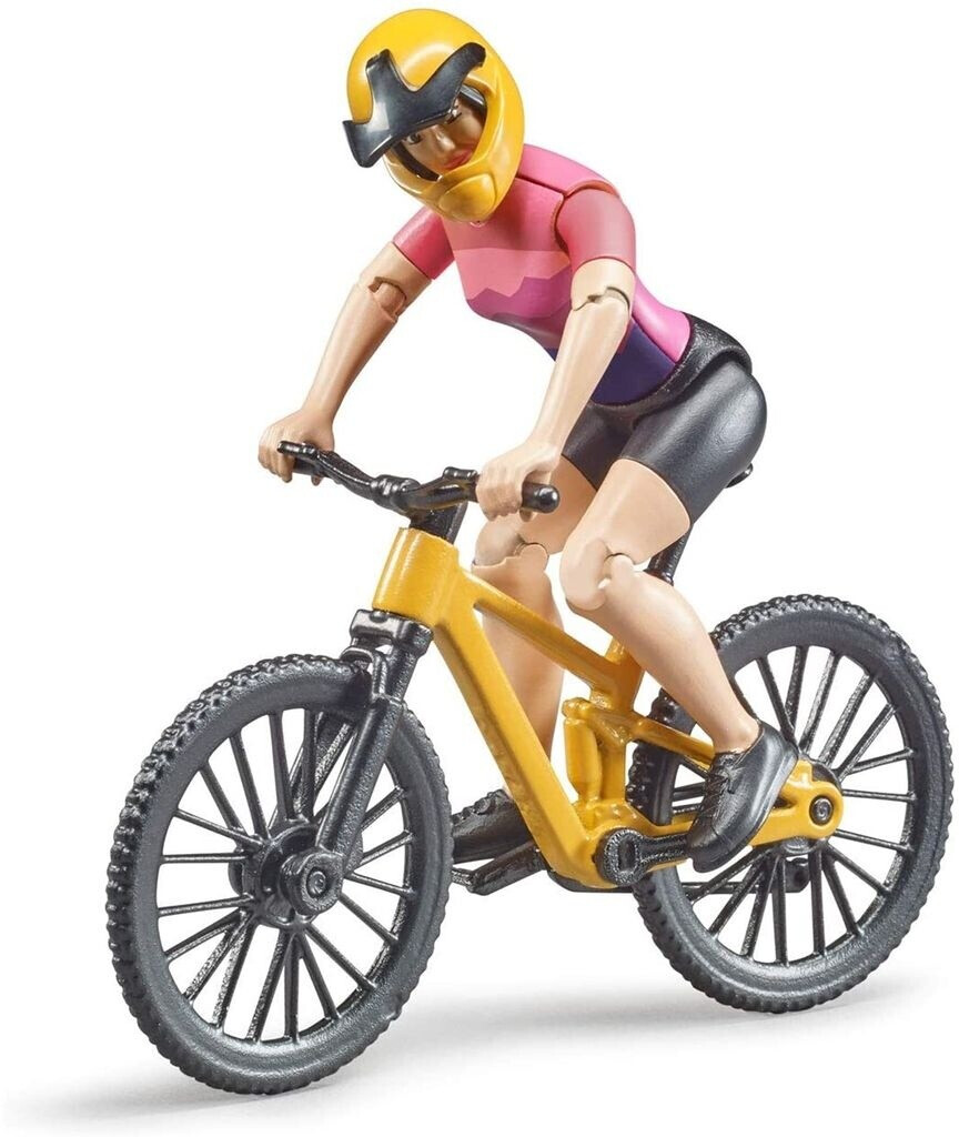 Bild von Bruder 63111 - Bworld Mountainbike mit Radfahrerin & Helm - 1:16 Figur, Mensch, Fahrrad, Spielzeug