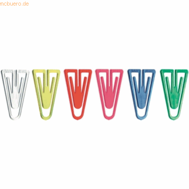 Bild von Laurel, Büroklammer, Büroklammern Plastiklips 25mm VE=100 Stück Kristallfarben sortiert (1 x)