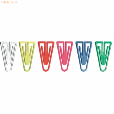 Bild von Laurel, Büroklammer, Büroklammern Plastiklips 35mm VE=1000 Stück Kristallfarben sortiert (1 x)