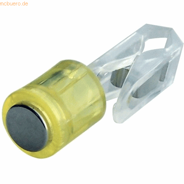 Bild von Laurel, Magnet, Magnet Power Zylinder + Klammer 14x44mm VE=30 Stück kristallgelb (1 x)