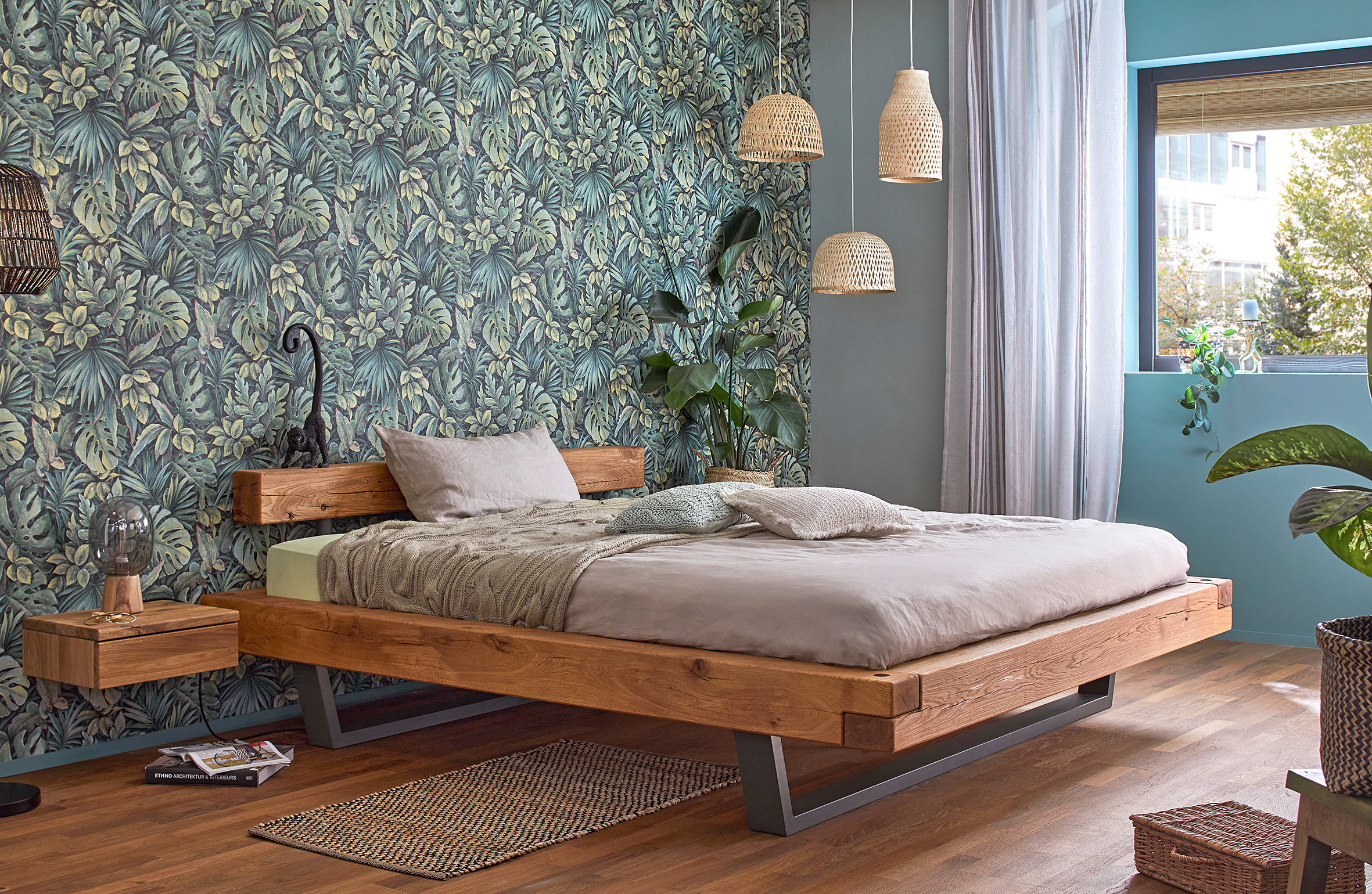 Bild von Marburg Vliestapete, botanisch, floral, matt, (1 St), Blattmuster, moderne Tapete für Wohnzimmer Schlafzimmer Küche