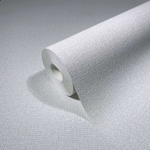Bild von Marburg Vliestapete Textil Struktur Leinen Optik Weiß Hellgrau 34171 Loft Superior