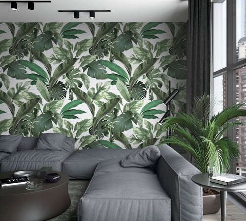 Bild von Marburg Fototapete "Leaves", Motiv-botanisch, moderne Tapete für Wohnzimmer Schlafzimmer Küche