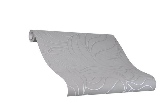 Bild von Marburg Vliestapete Grafisch Blattmuster Grau 10,05 m x 0,70 m FSC®