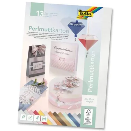 Bild von Magni, Bastelpapier, Perlmuttkarton 13 Blatt 25x35cm, 250 g/m² (250 g/m², 13 x)