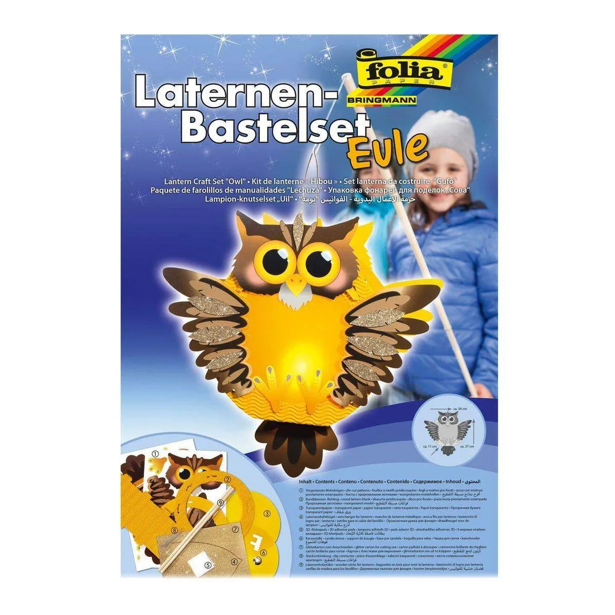 Bild von Folia Laternen Bastelset Eule