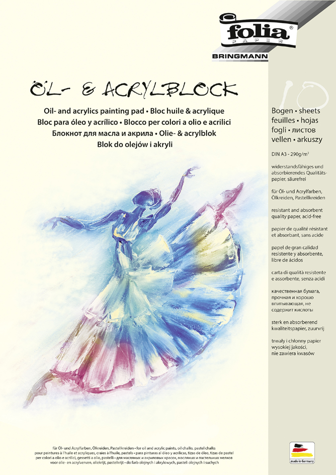 Bild von Folia, Heft + Block, 10 Zeichenblock für Öl- und Acrylfarben DIN A3 (A3)