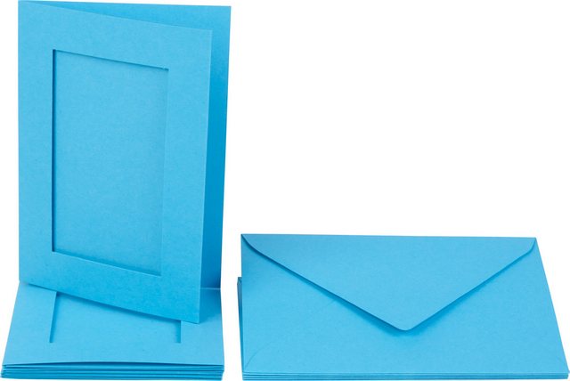 Bild von Passepartoutkarten himmelblau, 5&nbsp;Stück, zum Grußkarten-Bsteln