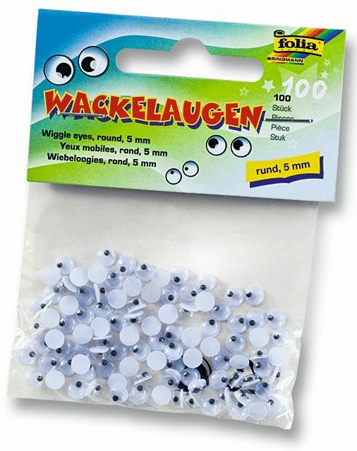 Bild von Folia Wackelaugen 100 Stück 5mm, 7mm, 10mm oder 12x9mm
