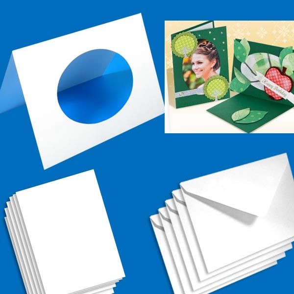 Bild von Passepartoutkarten 10er Pack, 250g, ovaler Ausschnitt, zum Gestalten, weiss