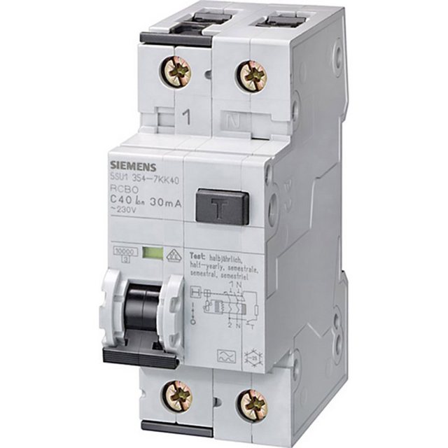Bild von Siemens FI-Schutzschalter/Leitungsschutzschalter 2polig 6 A 230 V 5SU1354-7KK06 (5SU1354-7KK06)