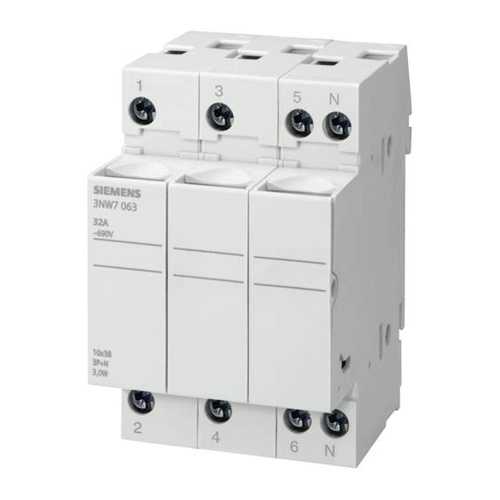Bild von Siemens 3NW7033 – Zylindersicherungshalter 3-polig 32 A