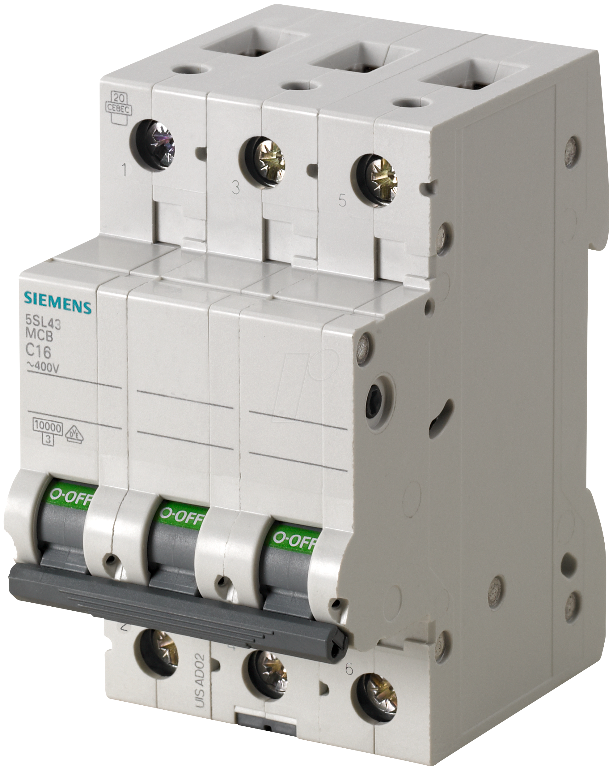 Bild von SIEMENS Ingenuity for life - Leitungsschutzschalter 6kA 3 polig Typ C 6A