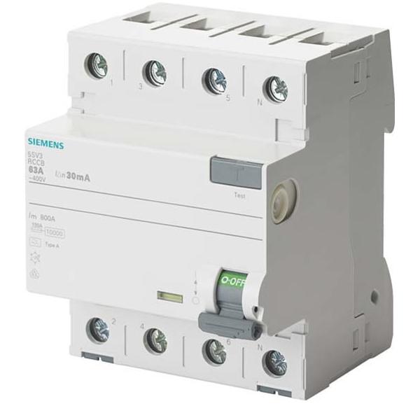 Bild von SIEMENS - Siemens 5SV33426 FI-Schutzschalter 3P+N TypA 30mA 25A 400V