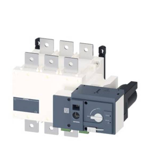 Bild von Siemens Netzumschalter Schwarz 3polig 630A 4 Wechsler, 3 Schließer 415 V/AC