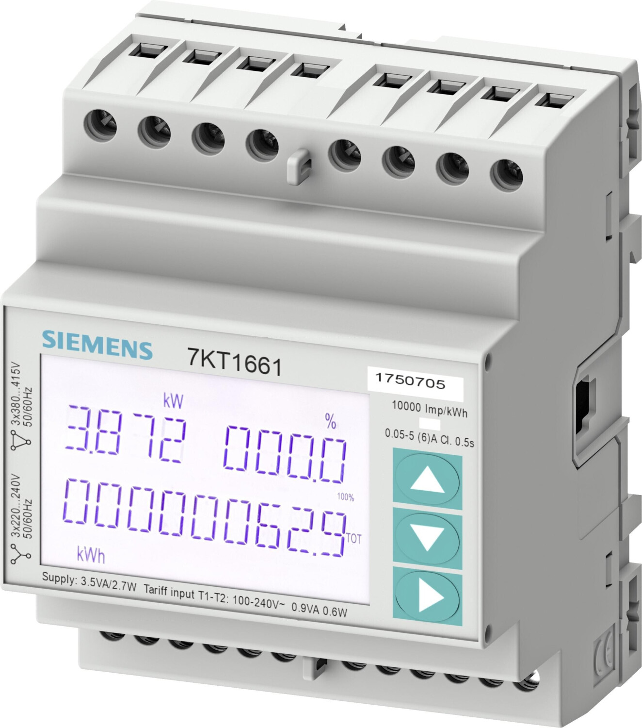 Bild von Siemens 7KT1661 Drehstromzähler digital 5 A (7KT1661)