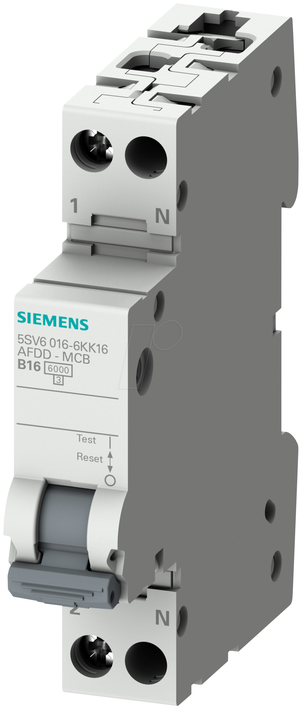 Bild von Siemens 5SV60167KK17 Brandschutzschalter-LS-Kombi (AFDD/LS) 6kA C16 1P+N 230V kompakt, Brand- und Überlastschutz in 1TE (50% Platzersparnis), Fehlerlichtbogen-Schutzeinrichtung