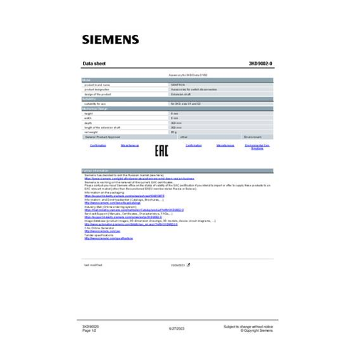 Bild von Siemens 3KD9002-0 Antrieb für Festeinbau im Detail