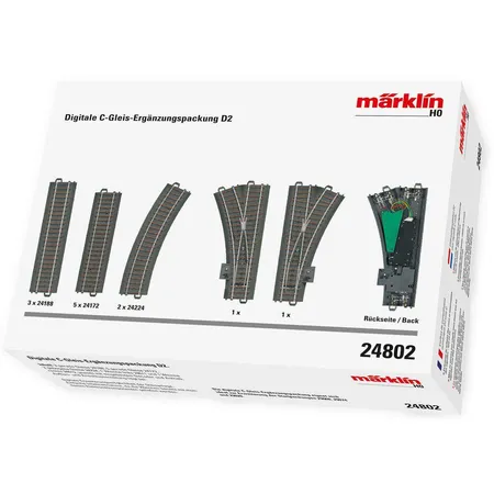 Bild von Märklin Modelleisenbahn-Set H0 Märklin C-Gleis (mit Bettung) 24802 Ergänzungs-Set Digital D2