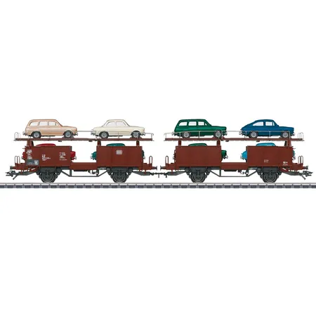 Bild von Märklin 46139 H0 Paar Autotransportwagen Laaes der DB Modellauto-Beladung VW Typ 3 1500 und 1600