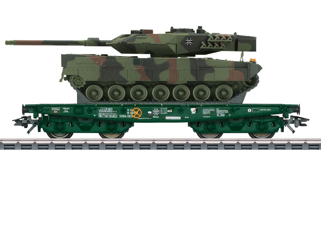 Bild von Märklin 48843 Schwerlast-Flachwagen Rlmmps mit Leopard Panzer 1 DB AG H0 MoBa